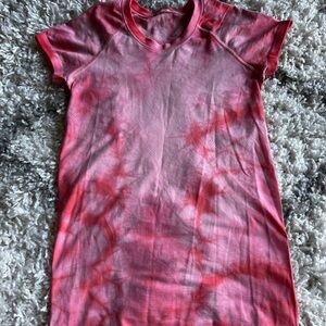 Lululemon Swiftly Tech Short Sleeve Shirt 2.0 Marble Dye Raspberry Cream